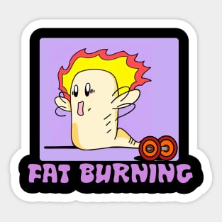 FAT BURNING - Funny Fat Burning Gym Workout Cartoon Gift Sticker
